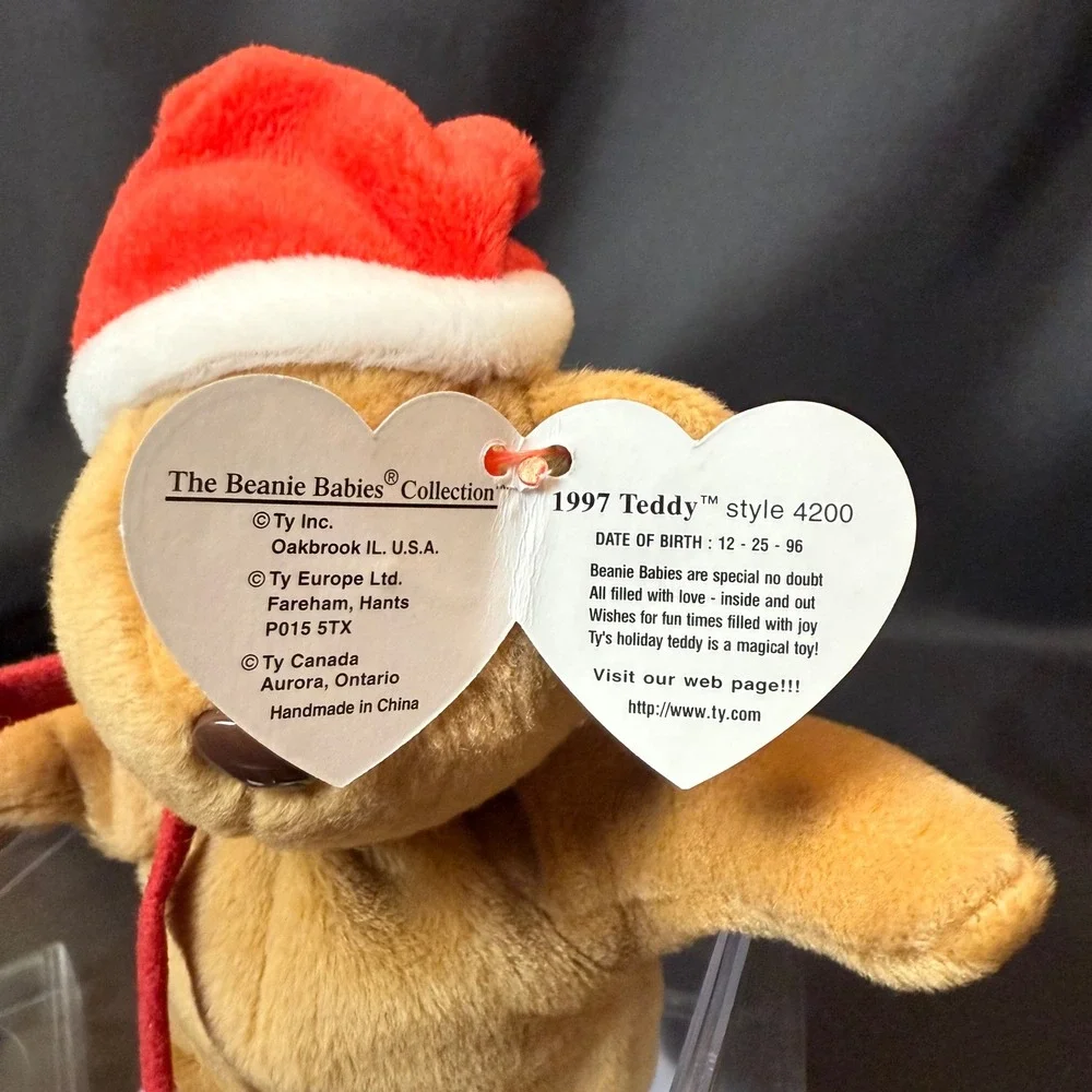 VTG Ty Beanie Babies Lot of 5 Mint Cased Princess Diana Kicks Valentina Holiday